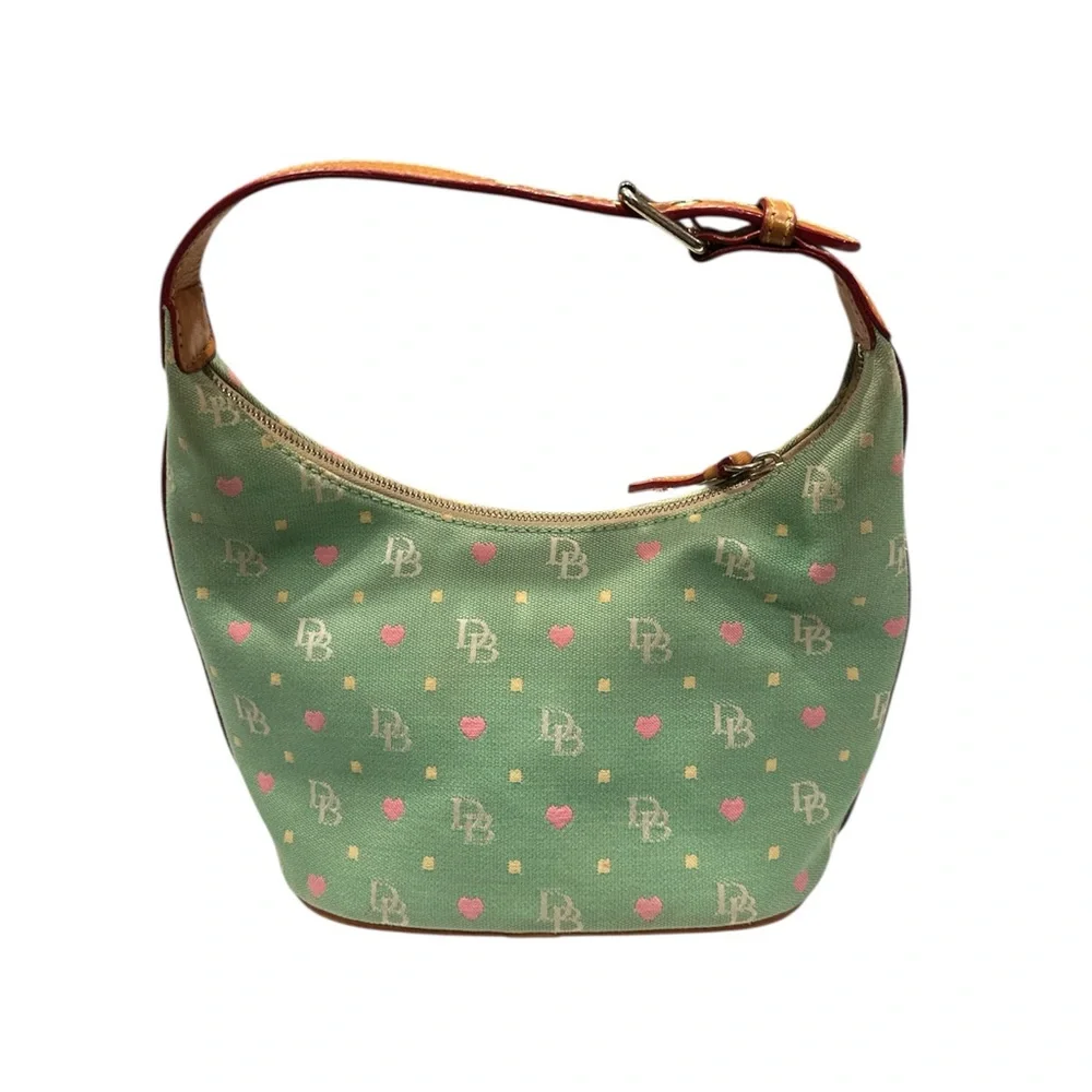 Dooney & Bourke Mint Green Hobo with Pink and Tan Accents - Picture 2 of 5
